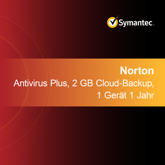 Norton Antivirus Plus, 2 GB kopii zapasowej w chmurze, 1 urządzenie 1 rok