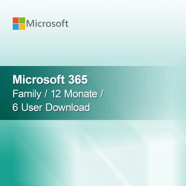 Microsoft 365 Family / 12 miesięcy / 6 użytkowników do pobrania