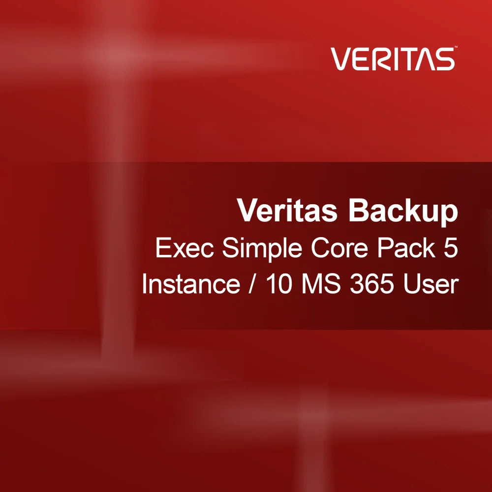 Veritas Backup Exec Simple Core Pack 5 instancji / 10 użytkowników MS 365