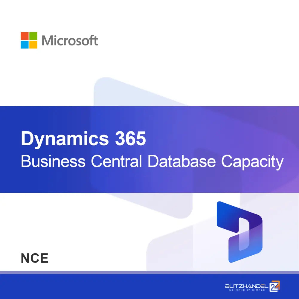 Pojemność bazy danych Dynamics 365 Business Central (NCE)